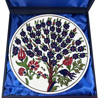 Modèle d'arbre de vie de conception spéciale avec assiette de poterie Iznik - 2