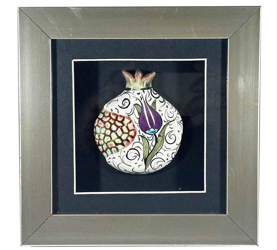 Mor Asalet – İznik Çinili Nar Plaket - 1