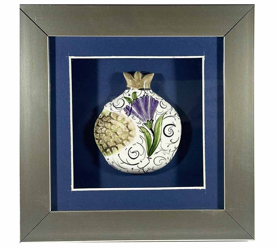 Mor Karanfil – İznik Çinili Nar Plaket - 1