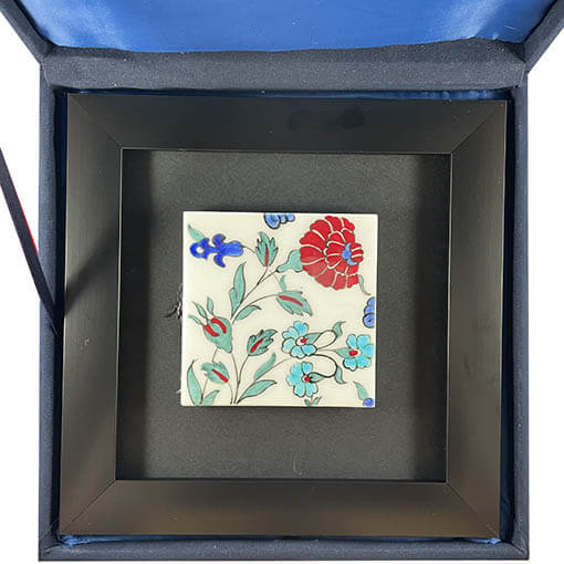 Nar Çiçeği Desenli Çini Plaket - 2