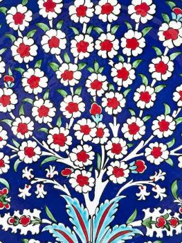 Navy Blue Tree of Life Iznik Ceramic Plate International Guest and Protocol Gift - Çini Evi (1)