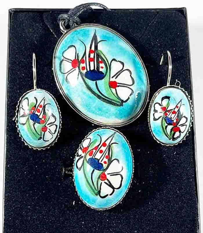 Neuer Frühling Iznik-Keramik-Schmuckset - 1
