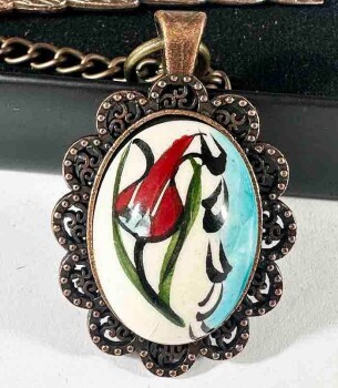 Neues Schuljahr Geschenk: İznik Çini Lesezeichen mit Tulpenmotiv – Ein Symbol für Neubeginn und Eleganz - Çini Evi