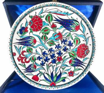 New Business Gift - Abundance Garden Iznik Ceramic Plate 25 cm - Çini Evi