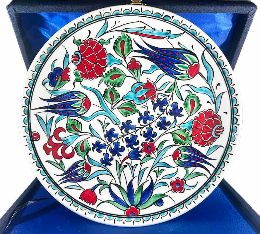 New Business Gift - Abundance Garden Iznik Ceramic Plate 25 cm - 1