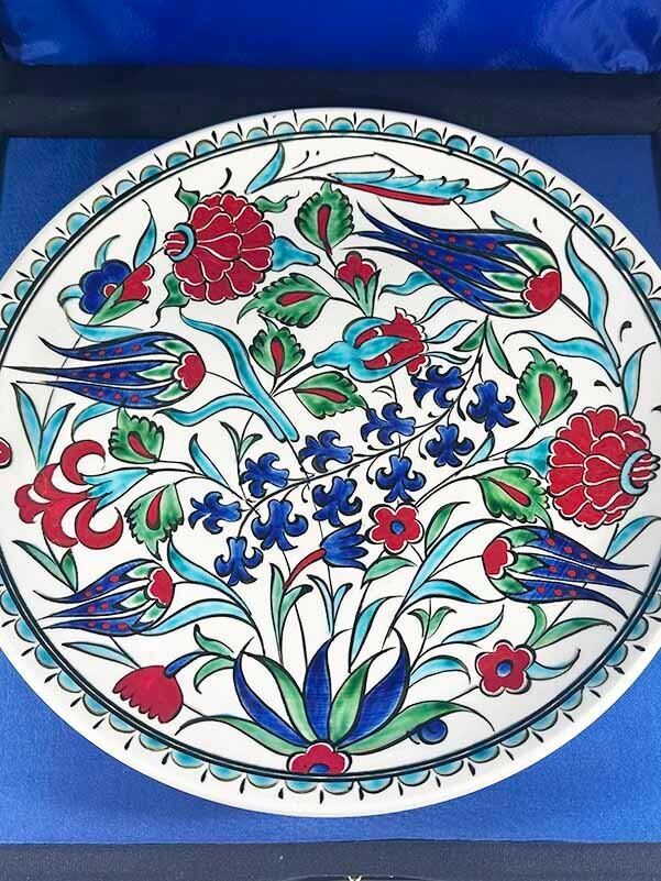 New Business Gift - Abundance Garden Iznik Ceramic Plate 25 cm - 3