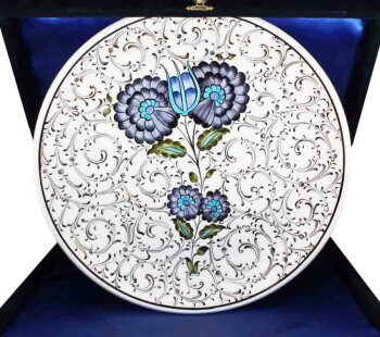 New Home Gift 30 cm Iznik Ceramic Plate - Çini Evi