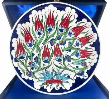 New Home Gift - Tulip Garden Iznik Ceramic Plate - Çini Evi