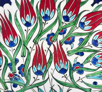 New Home Gift - Tulip Garden Iznik Ceramic Plate - 3