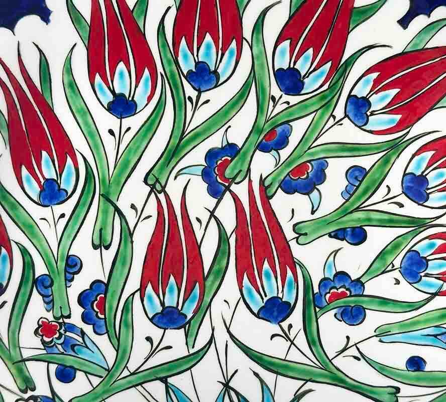 New Home Gift - Tulip Garden Iznik Ceramic Plate - 3