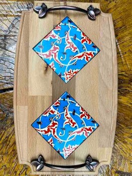 New Home Gift Wooden Tray - Çini Evi (1)