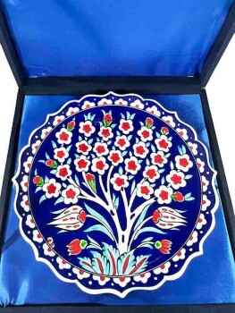 New Job Gift Tree of Life Motif Iznik Ceramic Plate - Symbol of Abundance - 3