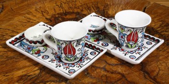 New Job Gift Two-Person Iznik Ceramic Coffee Set - 2