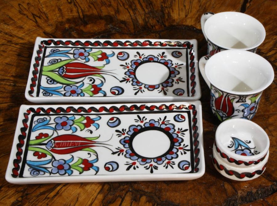 New Job Gift Two-Person Iznik Ceramic Coffee Set - 3