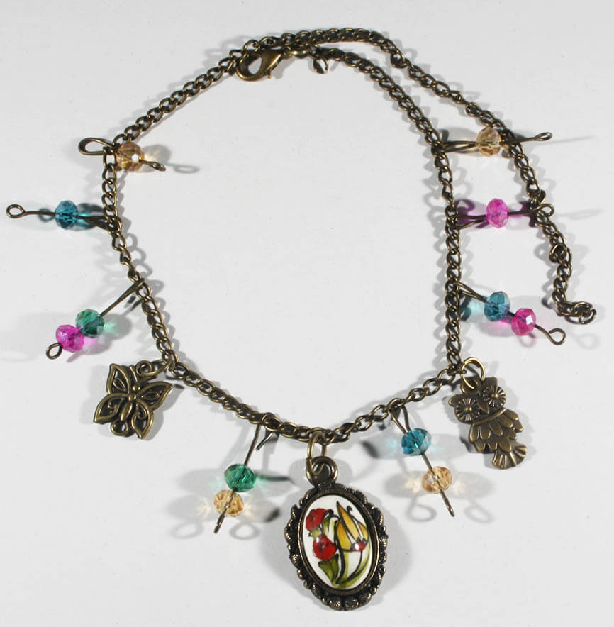 New Spring Motif Handmade İznik Tile Anklet - 1