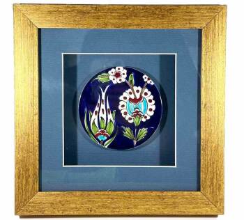 Night Garden Motif Iznik Tile Plaque - Çini Evi