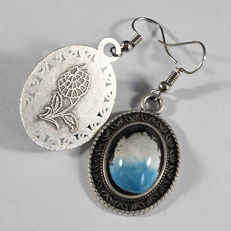 Night Motive Modern Pattern Iznik Earrings - 2