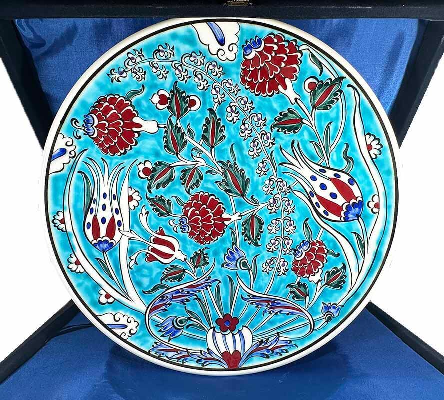 Office Gift – Turquoise Iznik Ceramic Plate - 1