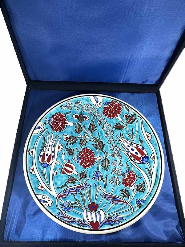 Office Gift – Turquoise Iznik Ceramic Plate - 3