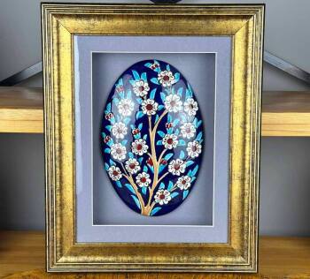Official Visit Gift – Handmade Framed Iznik Tile Panel with Tree of Life Motif - Çini Evi