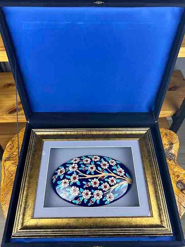 Official Visit Gift – Handmade Framed Iznik Tile Panel with Tree of Life Motif - 3