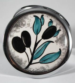 Olive Branch Iznik Pottery Makeup Mirror - Çini Evi