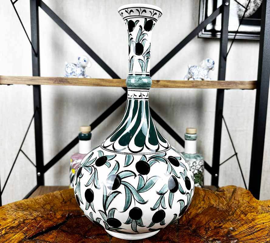 Olive Branch Pattern Iznik Vase - 1