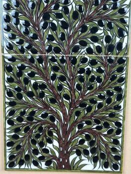 Olive Tree Motif Iznik Ceramic Panel - 3