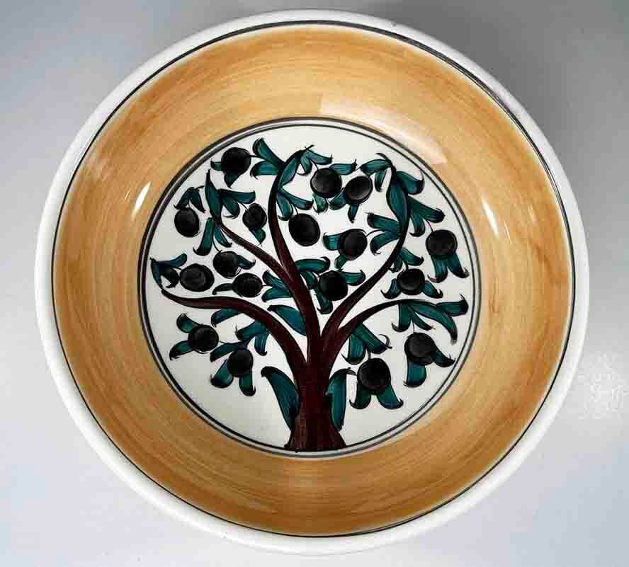 Olive Tree Motif Iznik Ceramic Salad Bowl - 2