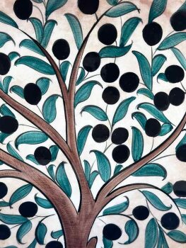 Olive Tree Patterned Iznik Ceramic Plate - 2