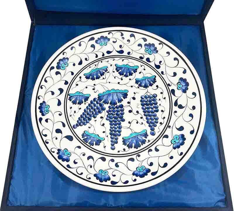 Opening Gift Grape Cluster Motif 30 cm Iznik Ceramic Plate - 3