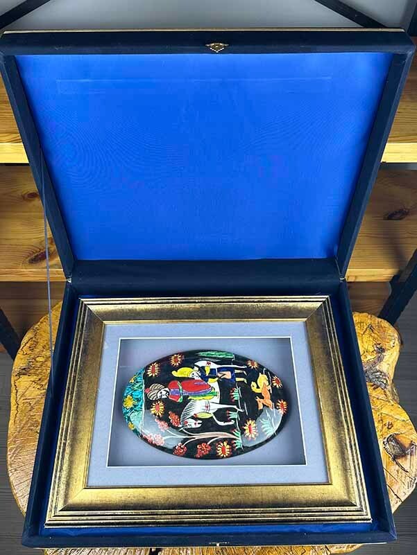 Osmanische Militärminiatur – Handgefertigtes Iznik-Keramikpaneel mit Passepartout und historischer Symbolik - 3