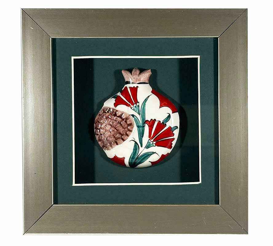 Osmanlı Karanfili – İznik Çinili Nar Plaket - 1