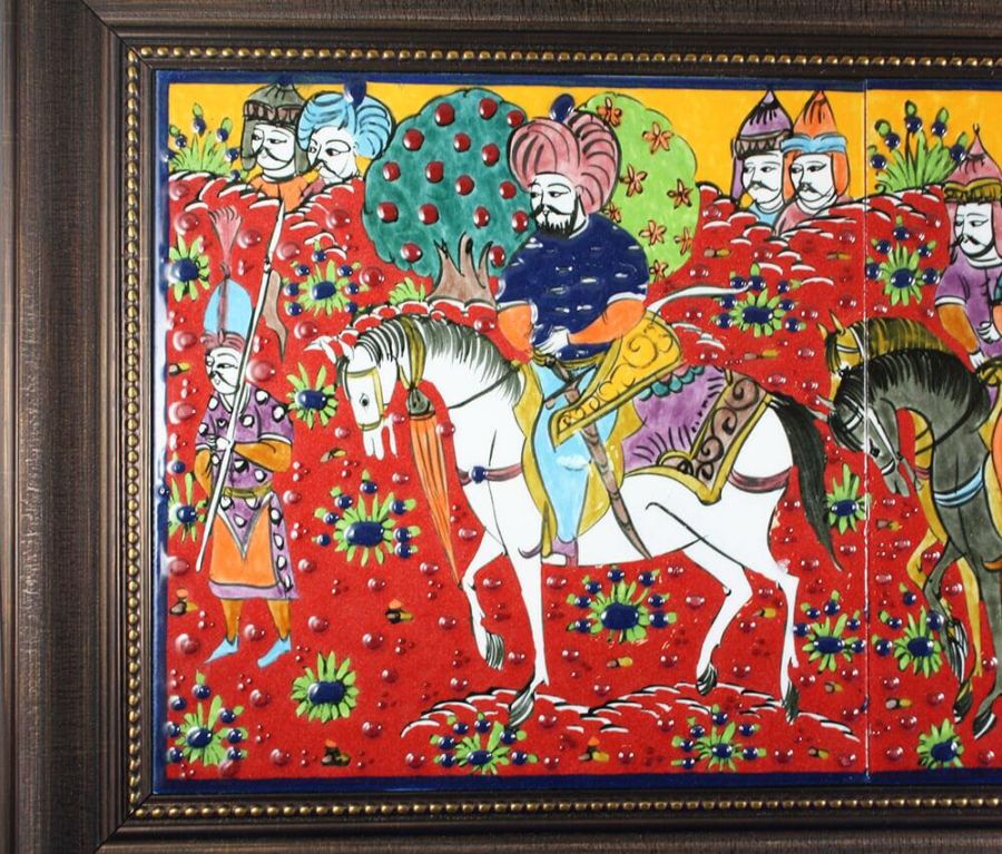 Tile Board Showing The Hunting Scene In The Ottoman Empire - 2