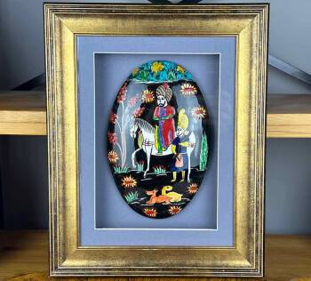 Ottoman Military Miniature – Handmade Framed Iznik Tile Panel with Historical Motif - Çini Evi
