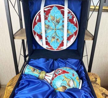 Palastnelke – Iznik-Keramikset aus Vase und Teller - 2