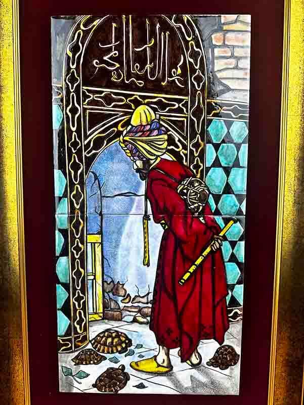 Panneau en Céramique d’Iznik – Le Dresseur de Tortues d’Osman Hamdi Bey - 2