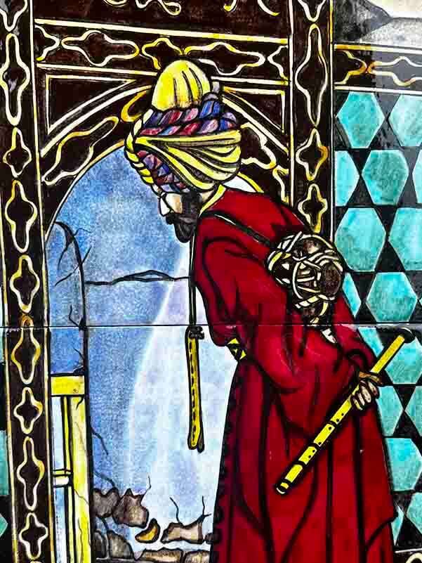 Panneau en Céramique d’Iznik – Le Dresseur de Tortues d’Osman Hamdi Bey - 4