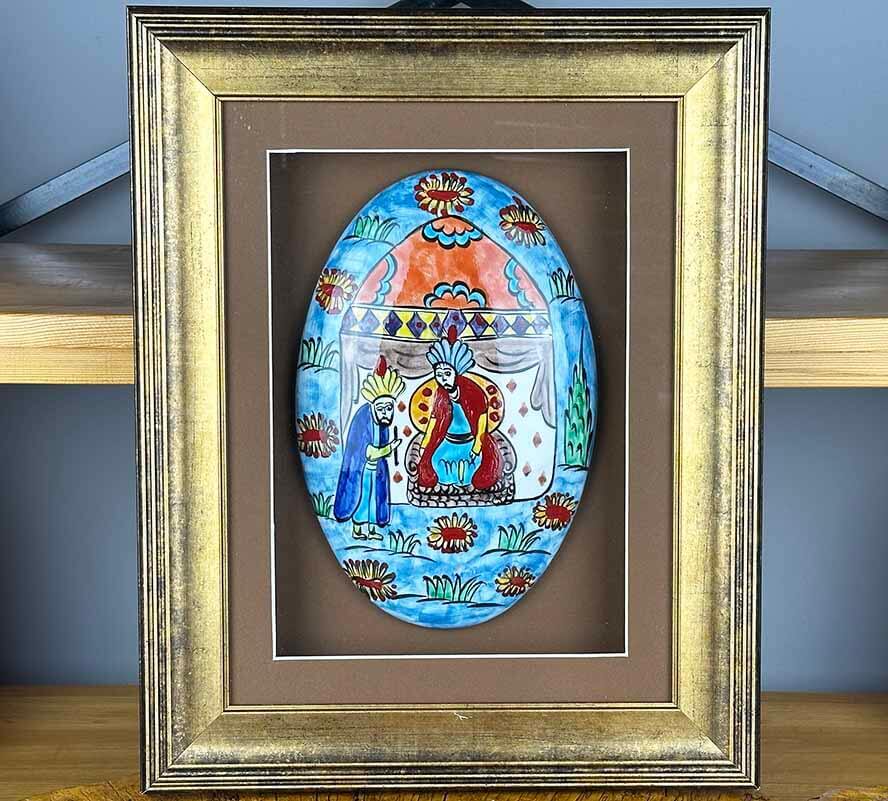 Panneau mural en céramique d'Iznik fait main – « Devant le Souverain » – Miniature ottomane - 1