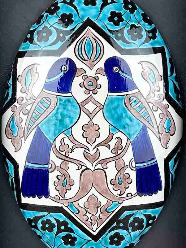 Panneau mural en céramique d'Iznik fait main – « Gardien Sacré » – Motif de l’oiseau seldjoukide - 2