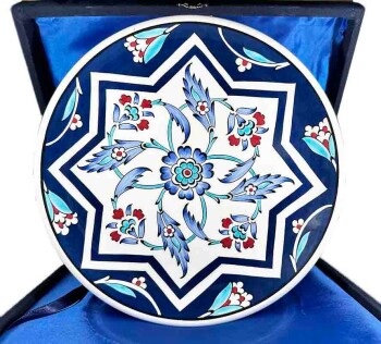 Paradise Garden Pattern 25 cm Iznik Ceramic Plate - Çini Evi