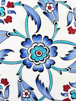 Paradise Garden Pattern 25 cm Iznik Ceramic Plate - Çini Evi (1)