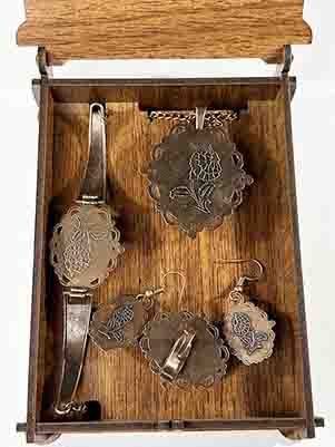 Parure de Bijoux en Céramique d'Iznik – Motifs Haliç et Marguerite, Cadeau d’Anniversaire de Mariage - 3