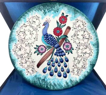 Peacock Iznik Ceramic Plate - Çini Evi