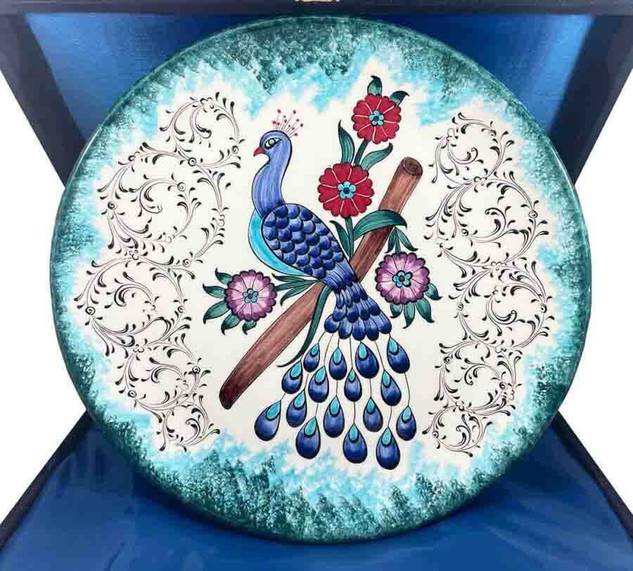 Peacock Iznik Ceramic Plate - 1