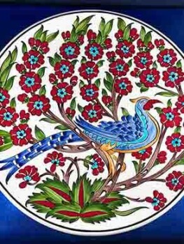 Peacock Motif Iznik Ceramic Plate - 3