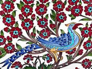 Peacock Motif Iznik Ceramic Plate - 2
