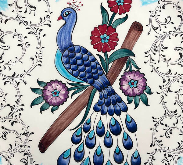 Peacocks Iznik Pottery Plate - 2