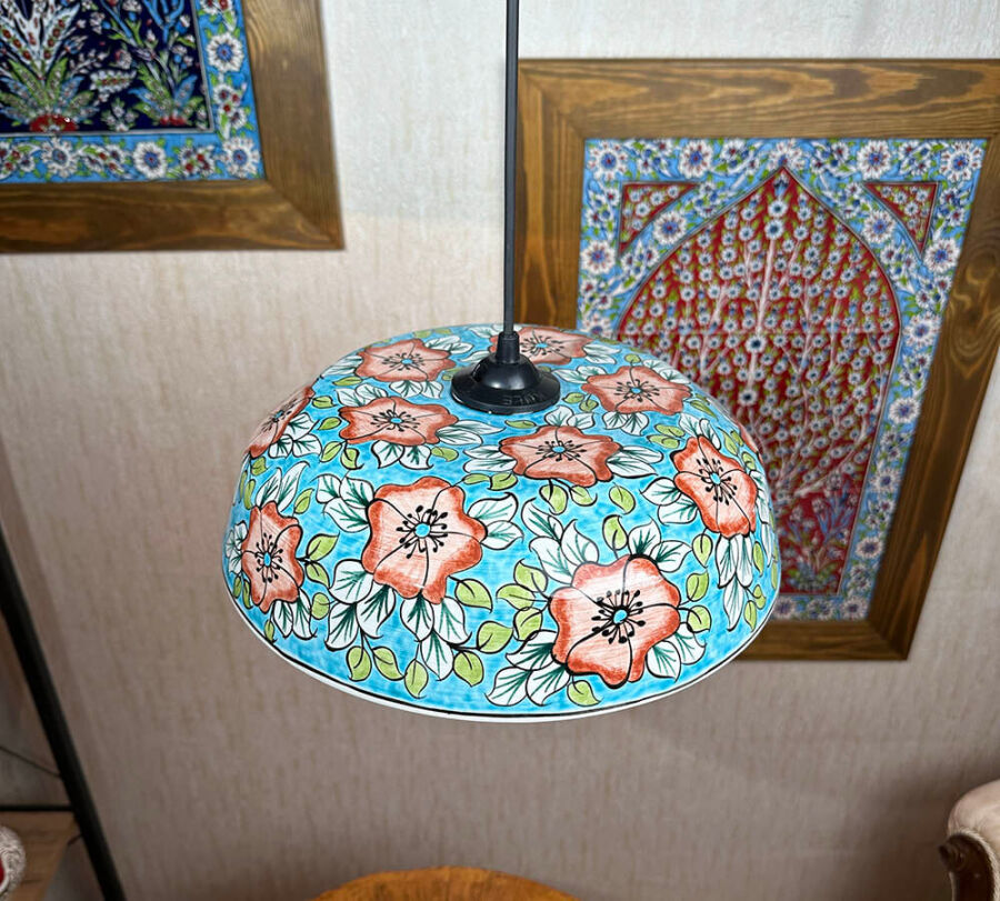 Pendelleuchte mit Gül-Muster – Einzigartige İznik-Kunst für stilvolle Räume - 1