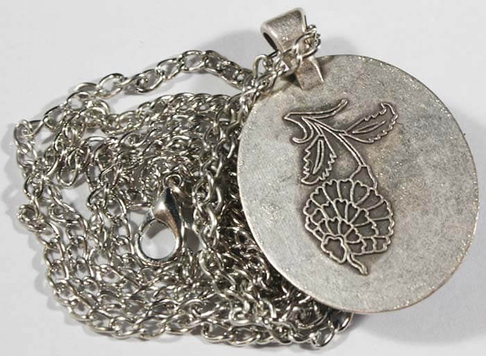 Pendentif Motif Tulipe Bleue au Sol - 2